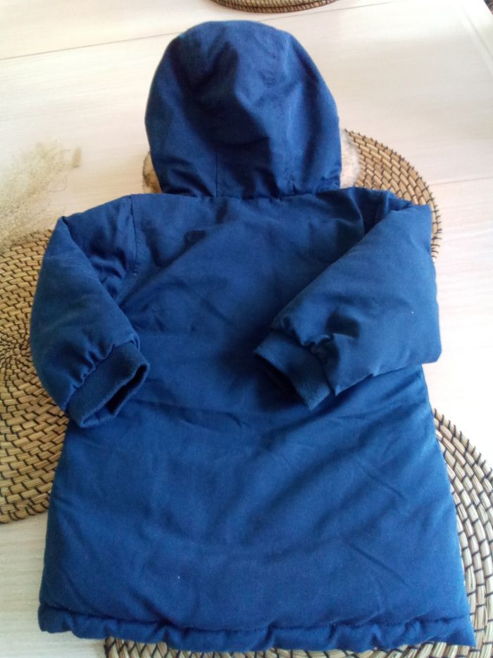 Doudoune réversible kaki/marine avec capuche fourrée Vertbaudet taille 3 ansu - photo numéro 8