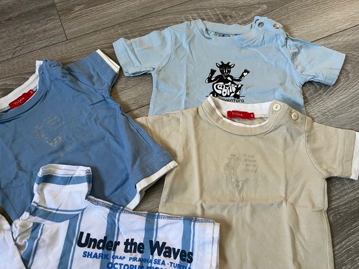 Lot t-shirt bébé garçon manches courtes 6 mois - photo numéro 3