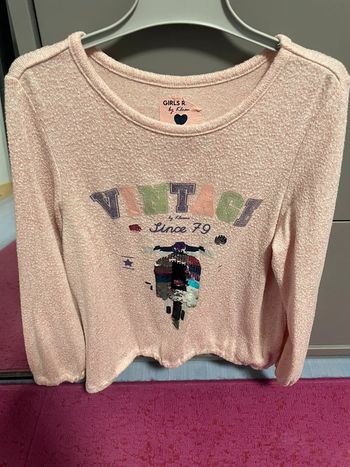 Pull rose, paillettes