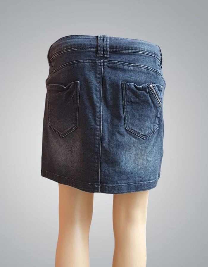 Mini-jupe en Jean Promod – Denim Brut Sablé (Taille 38) - photo numéro 3