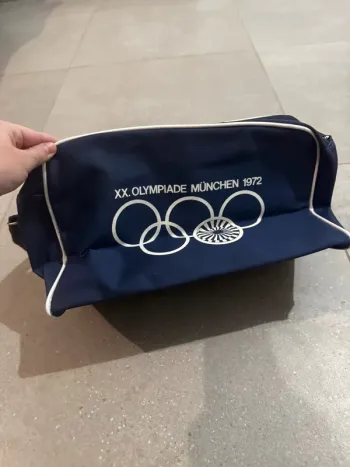 Sac vintage bleu Olympiade Munchen 1972, plusieurs défauts