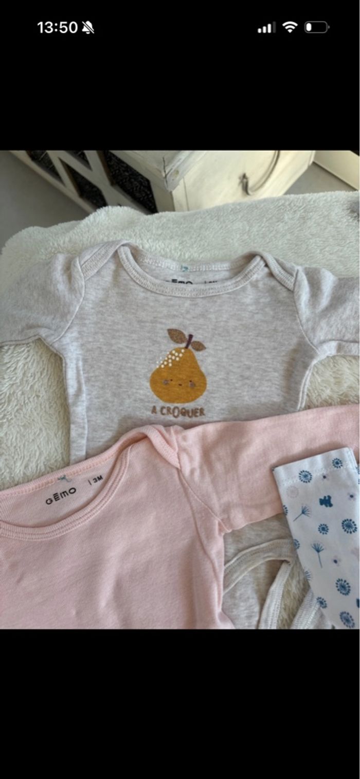 Lot de bodies 3 mois lulu castagnette kiabi - photo numéro 4