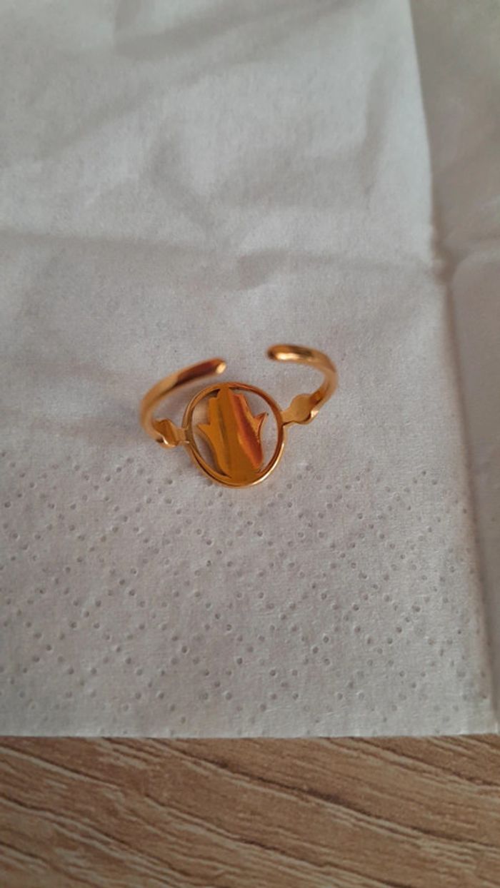 Magnifique bague ajourée neuve acier inoxydable réglable - photo numéro 4