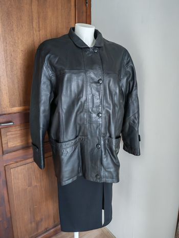 Veste femme en cuir de mouton vintage des années 1970/1980