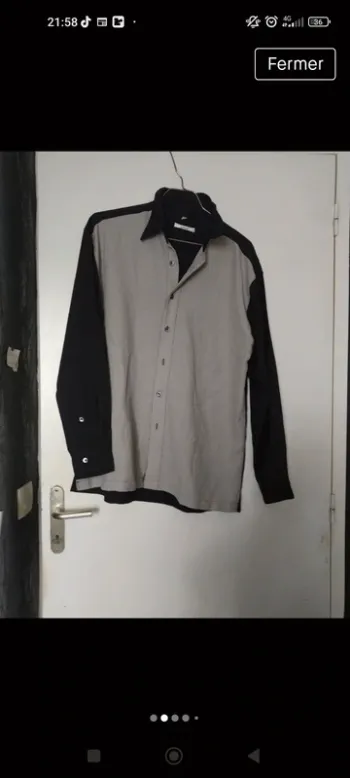 Chemise taille L noir et grise