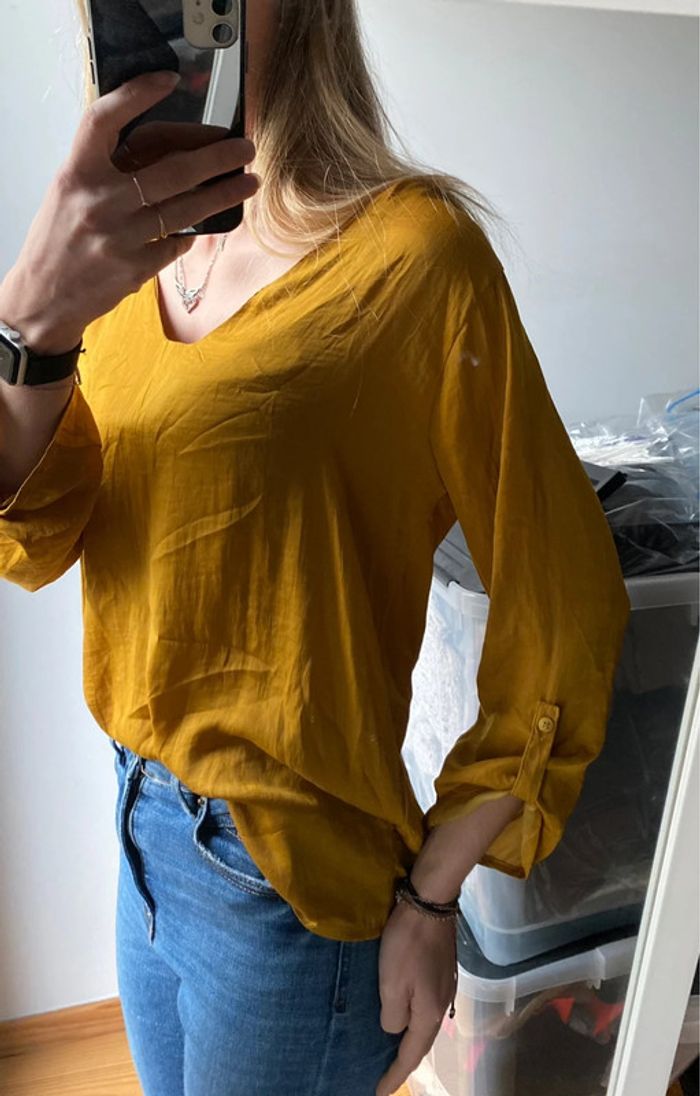 Blouse manches longues moutarde - photo numéro 2