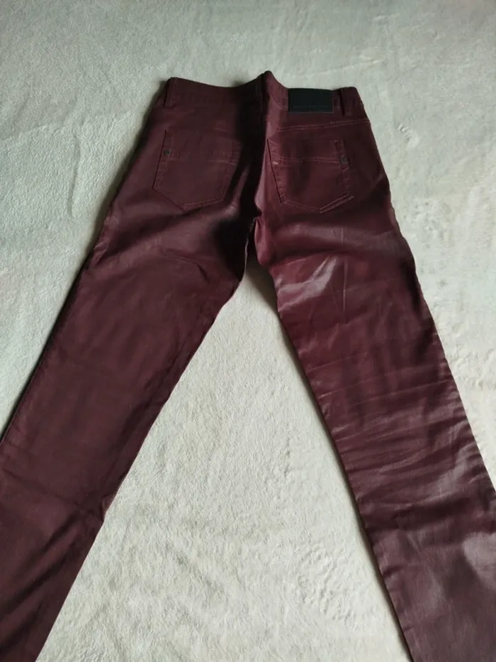 Pantalon droit Comptoir des Cotonniers grenat taille 38 - photo numéro 6