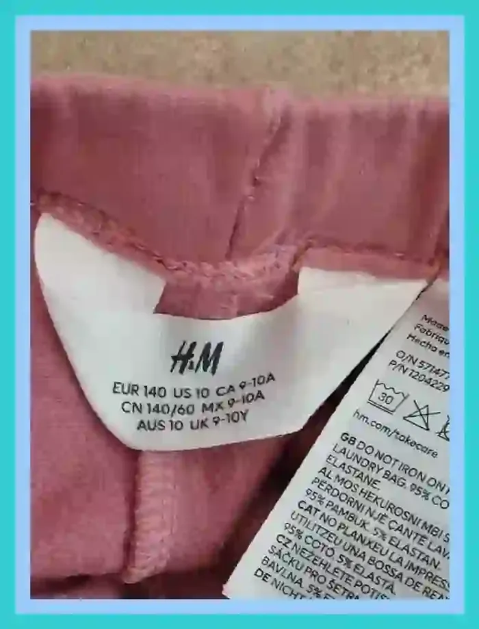 Legging rose lila H&M intérieur molleton fille 10 ans - photo numéro 4