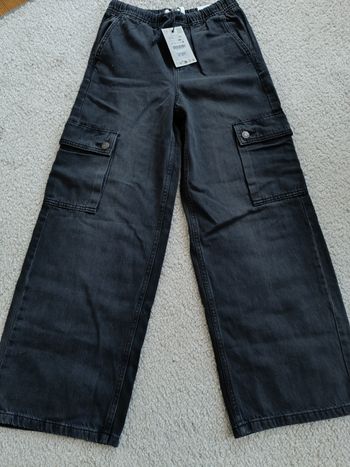 Jean wide leg fluid jogger