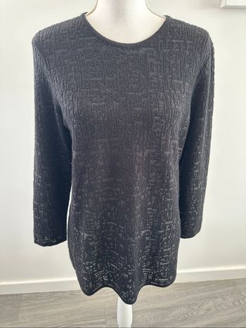 Pull en laine mérinos noir et doré Mamut vintage t40 l