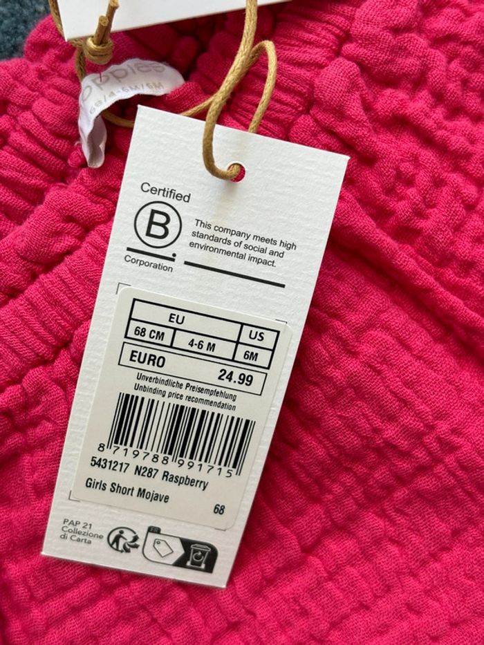 Lot vêtements pour bébé fille t-shirt et short 6 mois Noppies - photo numéro 4