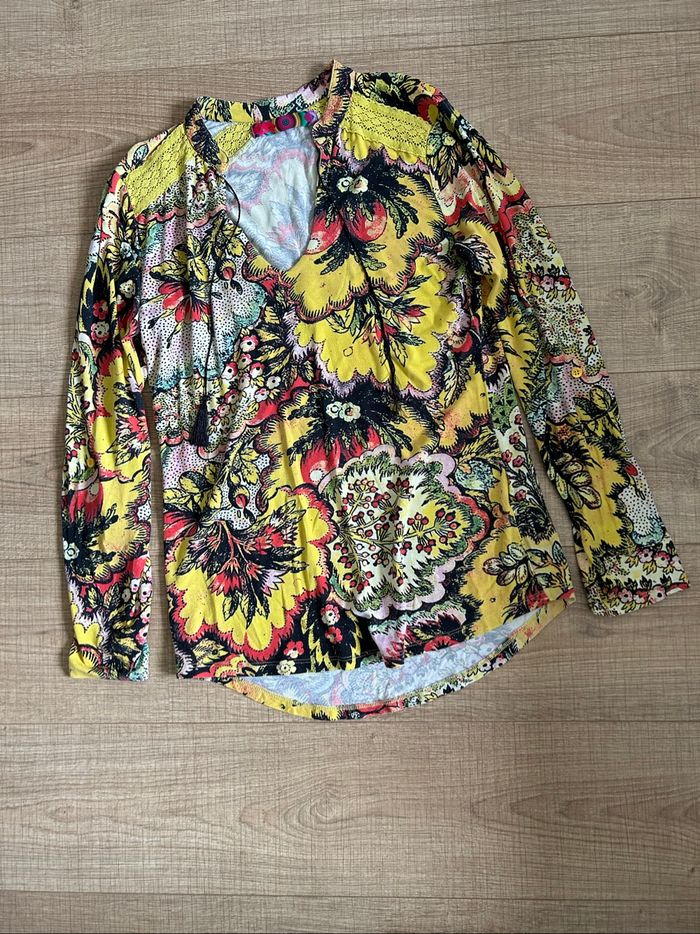Blouse imprimée à manches longues Desigual taille S bon état - photo numéro 7