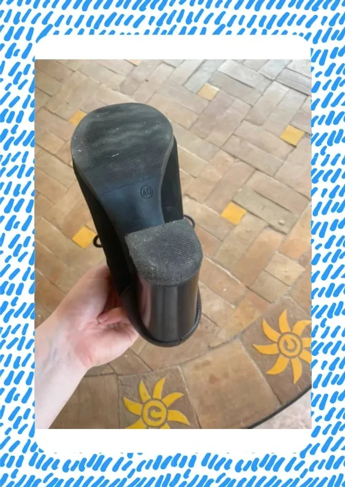 Bottines à talons noir MyB chaussea 39 40 - photo numéro 11