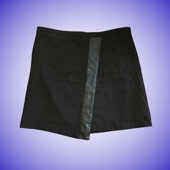 Jupe Patineuse Noire Élégante Blancheporte Bande Simili Cuir Asymétrique Taille 44 XXL Très Bon État