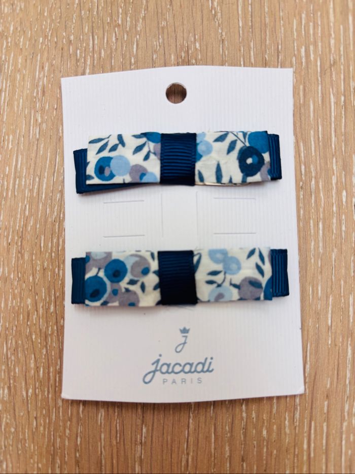 Lot de 2 barrettes Jacadi en Liberty Wiltshire bleu neuves