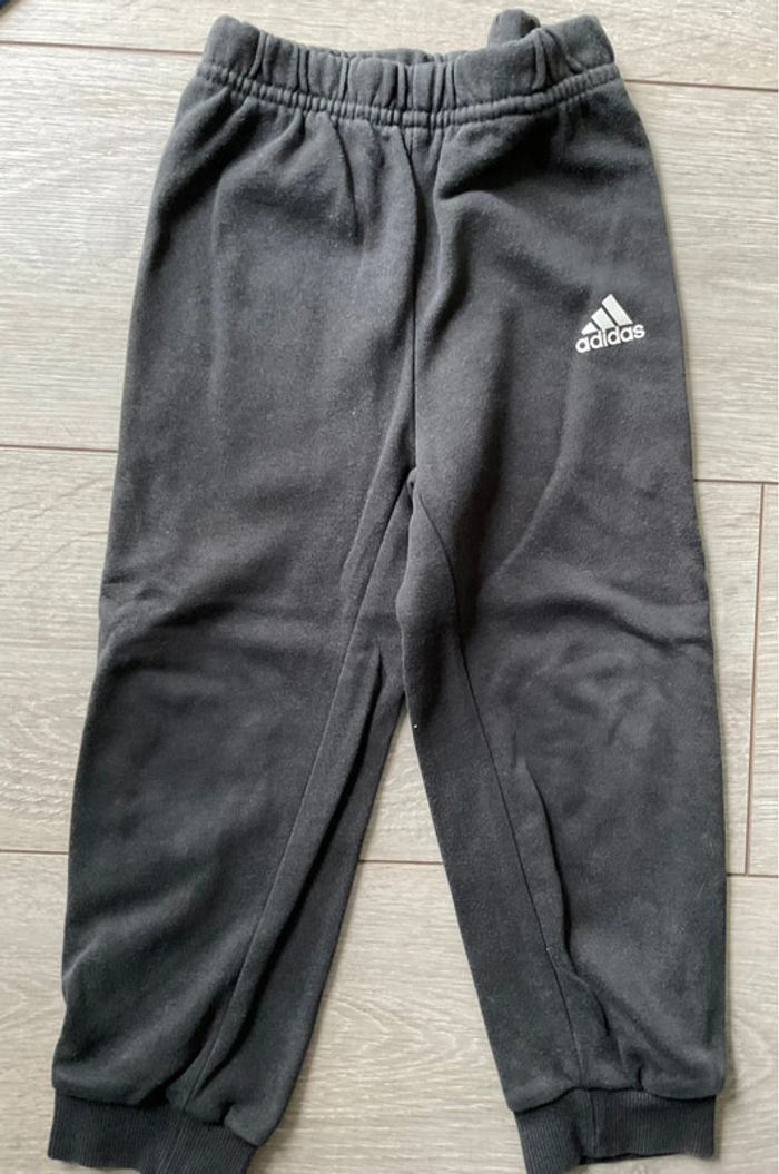 Ensemble jogging Adidas pull bleu, pantalon noir 2/3 ans - photo numéro 3
