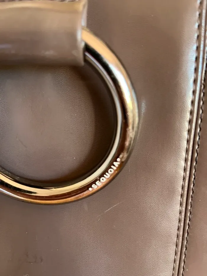 Sac shopping vintage Séquoia couleur taupe en bon état [ref 2508SGr161] - photo numéro 3