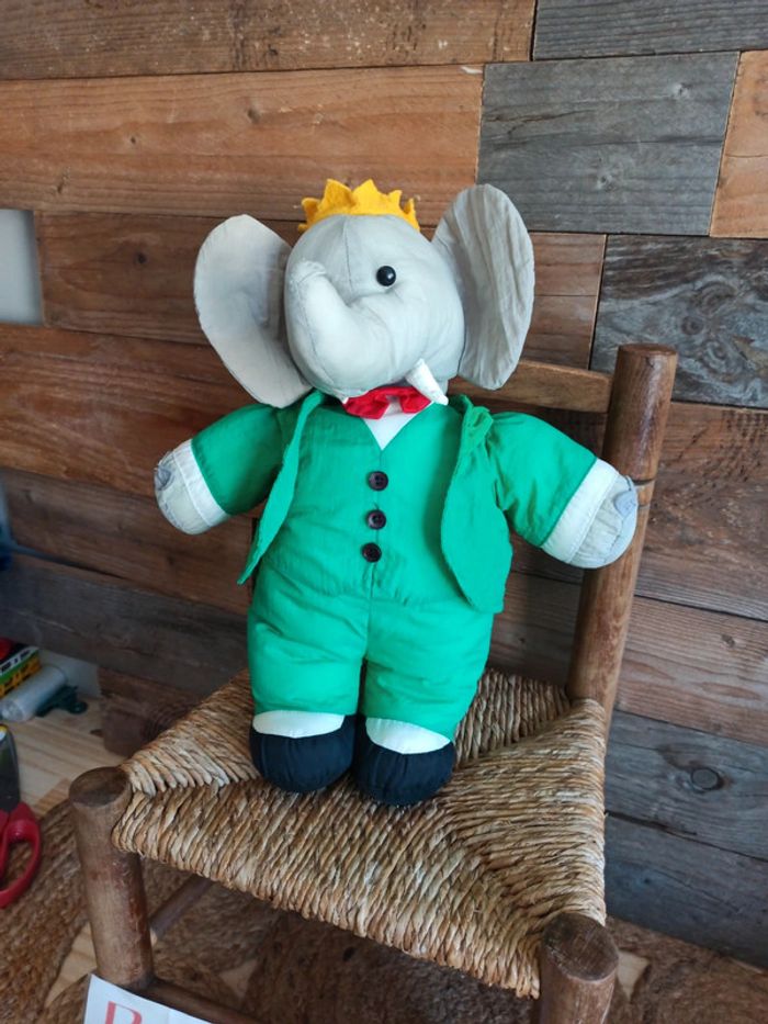 Peluche Babar vintage Toile de parachute - photo numéro 2