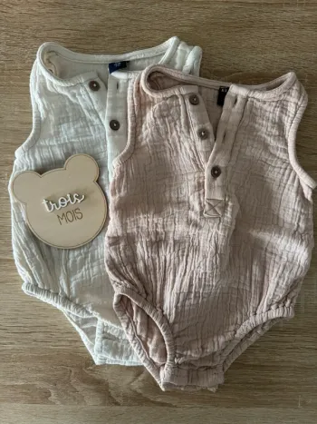 Lot de 2 barboteuses - Taille 3 mois