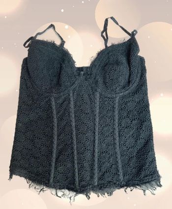 Bustier corseté noir broderies et soie taille 34 - Elie Tahari