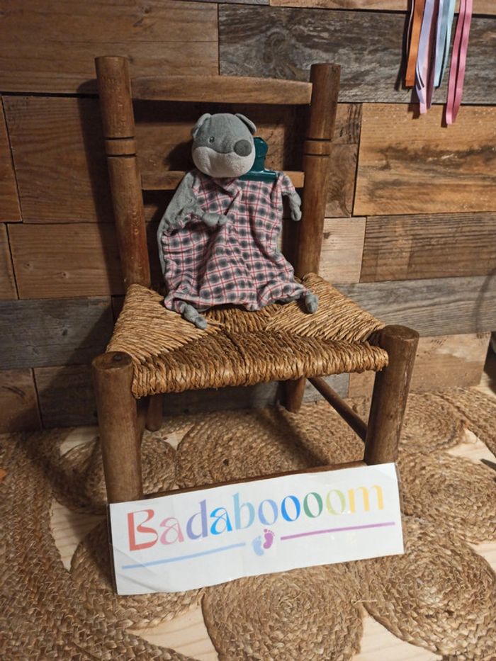 Doudou loup à carreaux obaībi