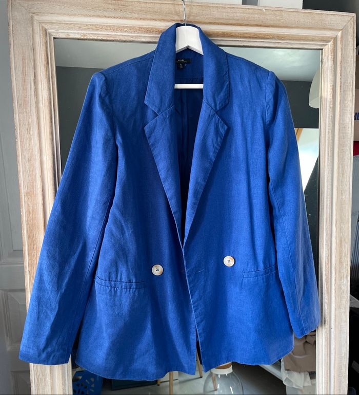 Blazer bleu Kiabi – Taille 36, comme neuf - photo numéro 3