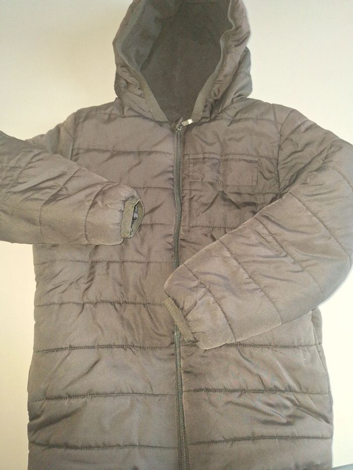 Doudoune à capuche doublure polaire - noir