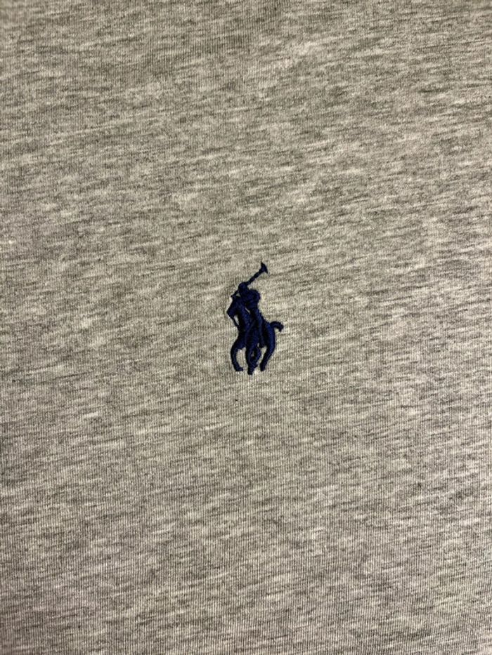 T-shirt Ralph Lauren Crewneck Embroidered Grey Navy Poney – Taille L - photo numéro 3