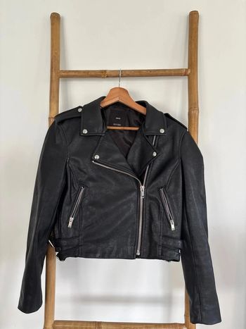 Veste en cuir noire - mango taille M