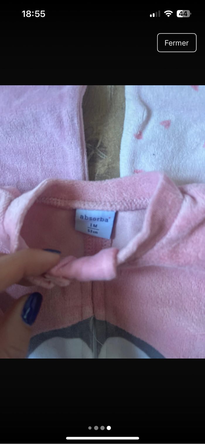 Lot 3 pyjamas velours 1mois - photo numéro 4