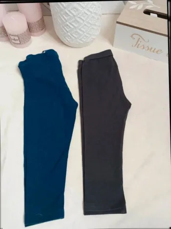 Lot de 2 leggings unis fille 24 mois