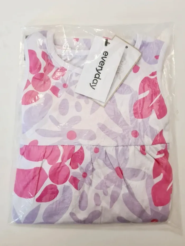 Robe sans manches à imprimé hibiscus pour fille 100% coton Everyday - taille 4 ans - photo numéro 6