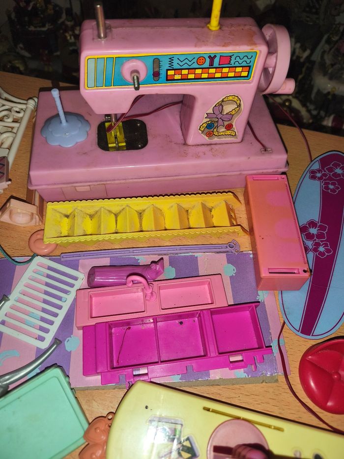 Lot Barbie meubles accessoires vintage pièces détachées machine à coudre mattel vintage - photo numéro 6