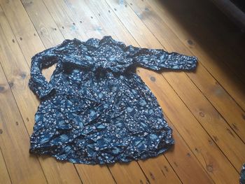 Robe bleu fleurs roses tao 5 ans vintage manches longues