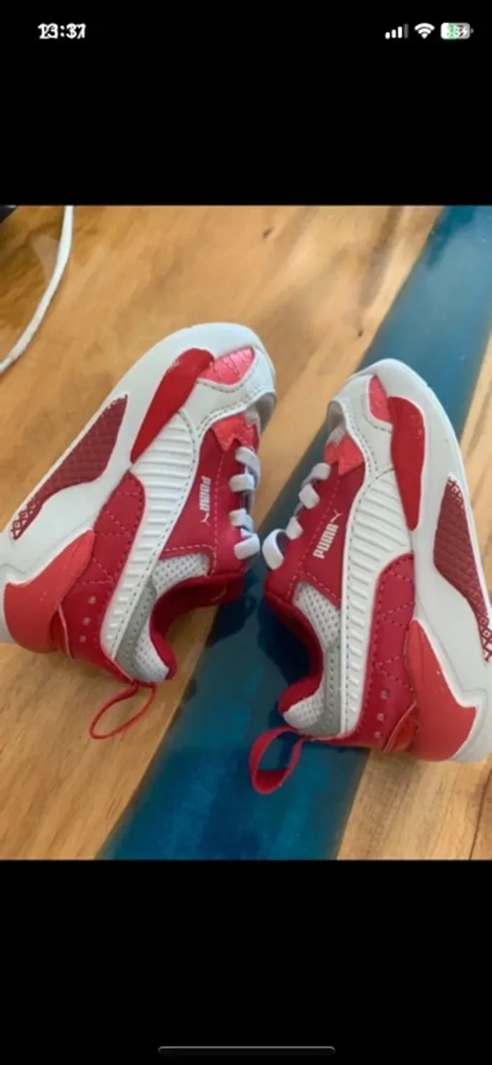 Basket puma taille 20 rouge - photo numéro 5