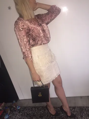 Blouse fluide imprimé Python rose