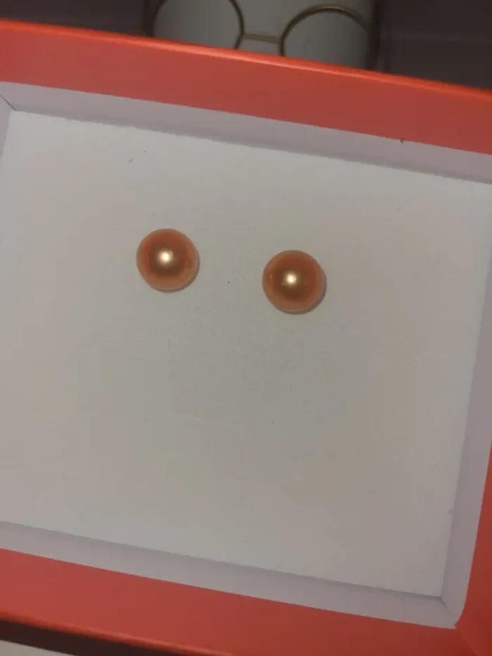 Boucles d'oreilles perles orange - photo numéro 2