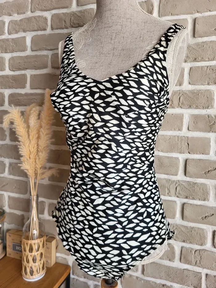 Maillot de bain 1 pièce noir et blanc Tissaia - rétro chic - photo numéro 5