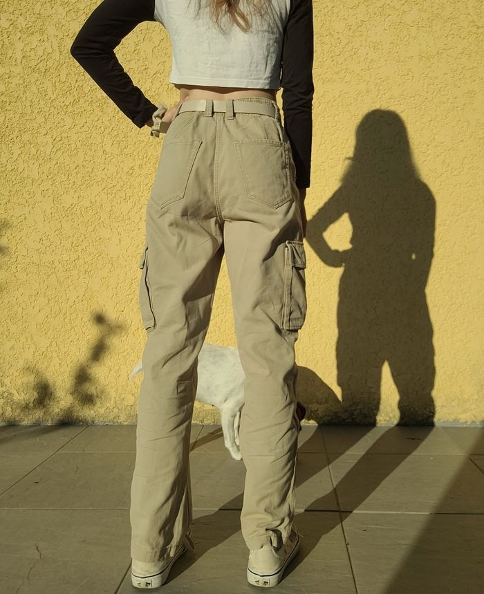 Pantalon cargo marron clair - photo numéro 4