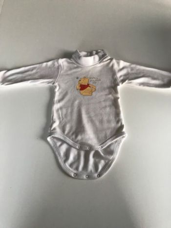 Body bébé blanc/beige à col roulé Winnie 6 mois