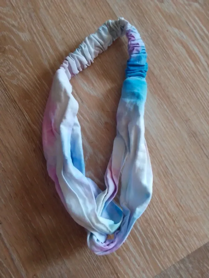 Bandeau tissus blanc bleu violet - photo numéro 5
