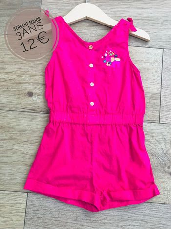 Salopette Sergent Major fushia en 3ans