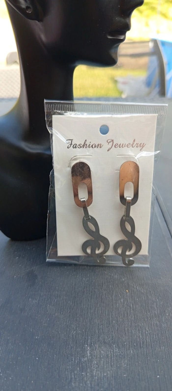 Boucles d'oreilles clé de sol femme - photo numéro 2