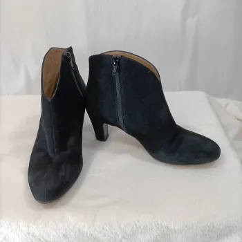 Boots croûte de cuir - La botte Chantilly - Taille 36 1/2 Bottine cuir noir