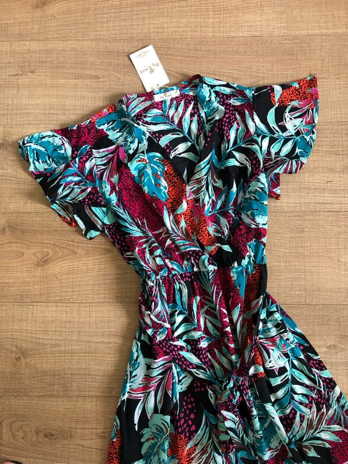 Robe longue imprimée neuve à manches courtes My Queen taille S/M - photo numéro 9