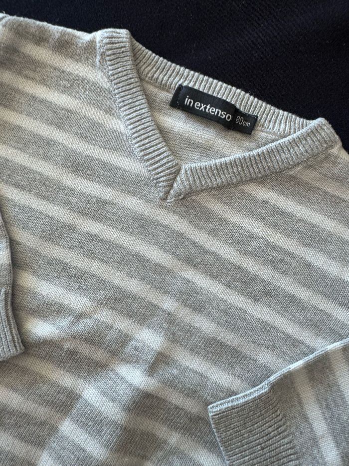 Pull 12-18 mois In Extenso gris - photo numéro 2