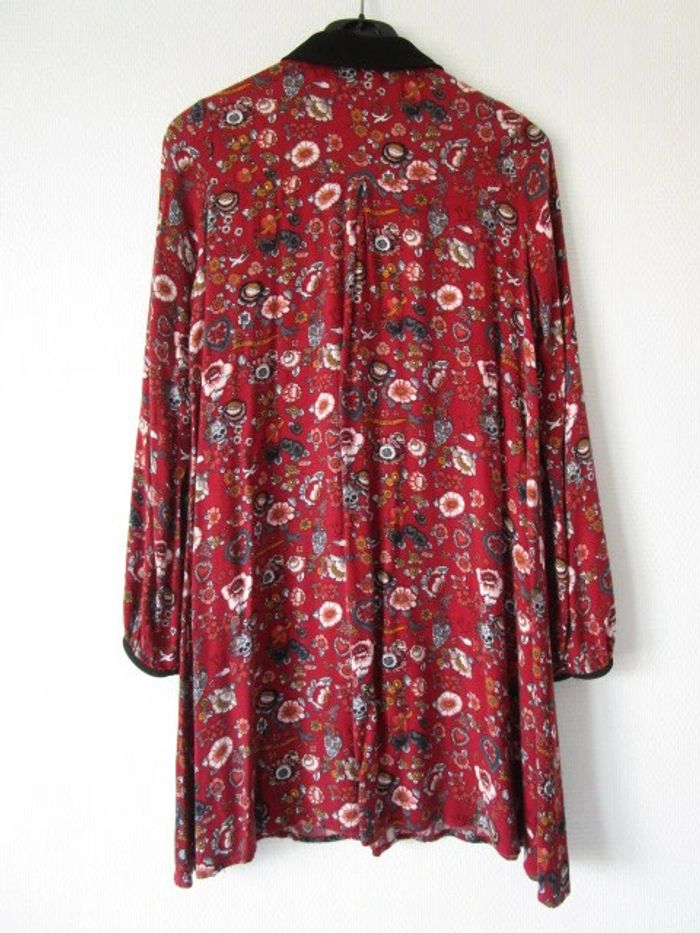 Robe bordeaux imprimée IKKS 12 ans TBE - photo numéro 5