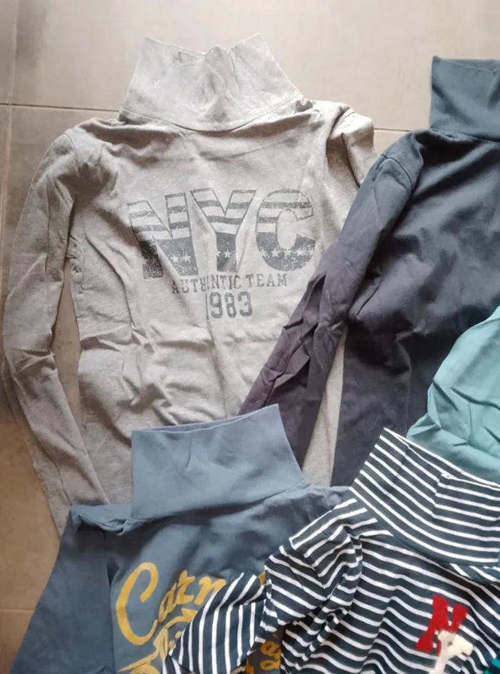 Lot de 6 t-shirts à col roulé - Garçon 14 ans - photo numéro 2