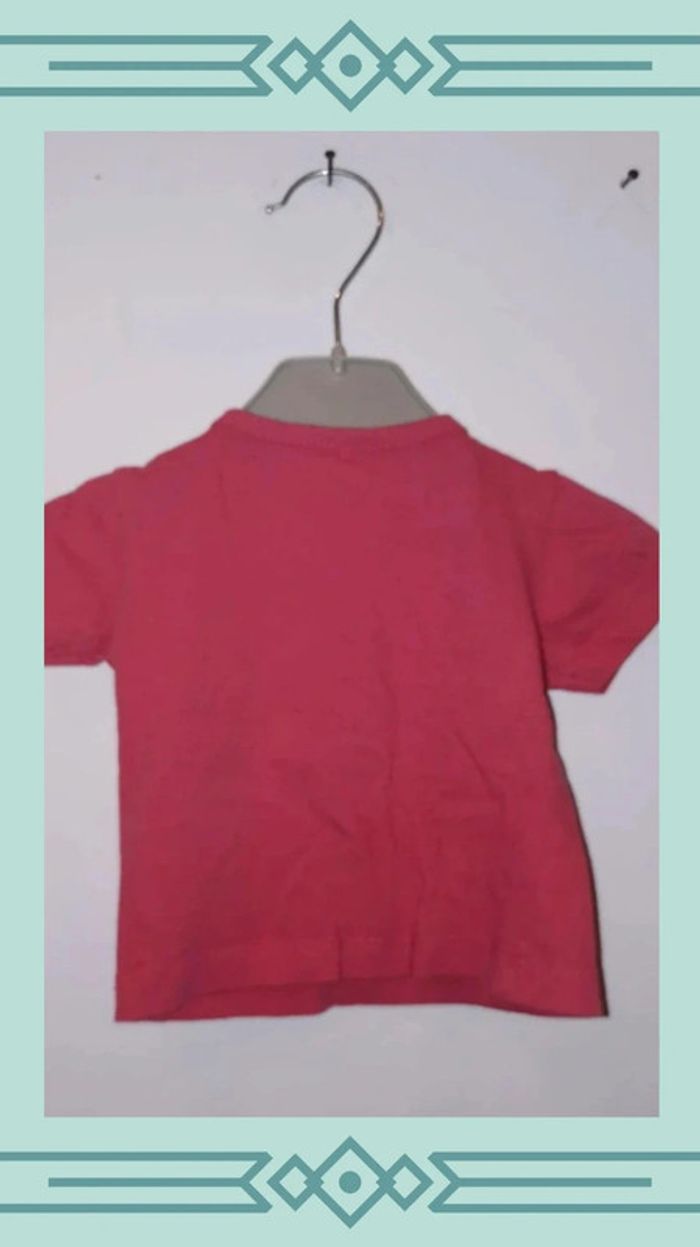 🍄 T-shirt basique rose jersey 6 mois - photo numéro 3