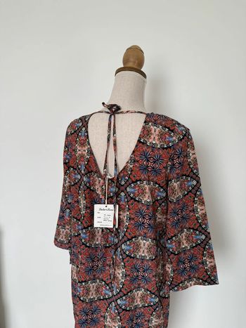 Robe terracota tunique dos nu Bordeaux midi dress neuf Kleid dress Vestido Vestito jurk jumpsuit